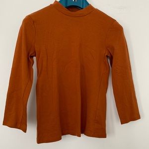 Zara Mock neck Rustic Orange 3/4 sleeve top
